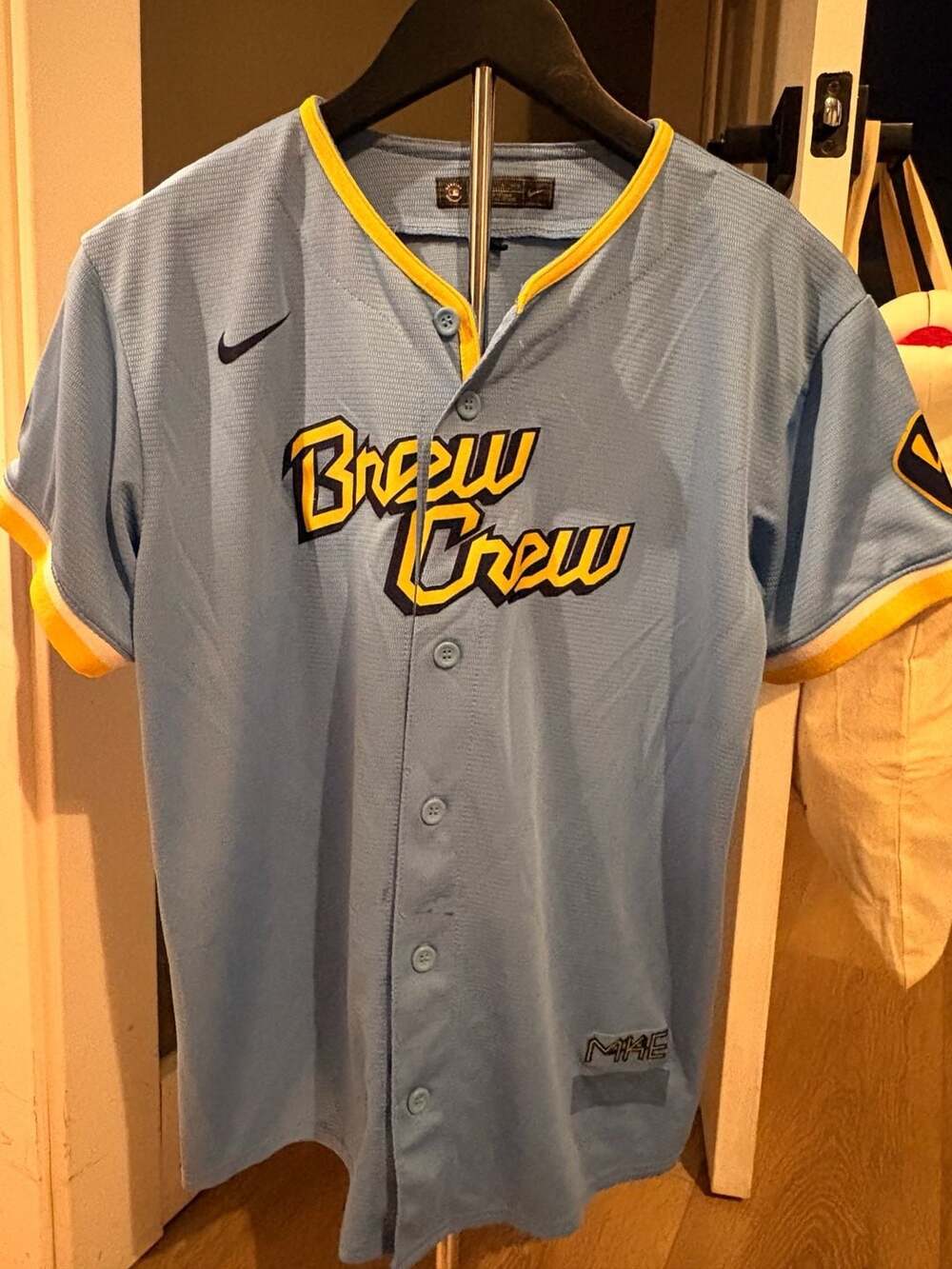 Nike Milwaukee Brewers City Connect Baseball Jersey Light Blue juniors/kids